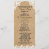 ヴィンテージレースクラフト紙結婚ズのカスタムプログラム プログラム (正面)