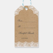 ヴィンテージレースクラフト紙結婚ズカスタム ギフトタグ (裏面)