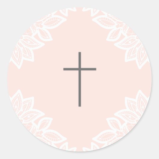 ヴィンテージレースクロスバプテスステッカー ラウンドシール (正面)