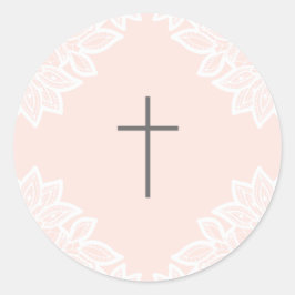 ヴィンテージレースクロスバプテスステッカー ラウンドシール