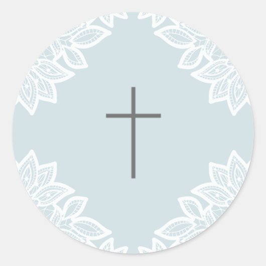 ヴィンテージレースクロスバプテスステッカー ラウンドシール (正面)