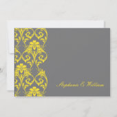 ヴィンテージレースグレーアンドイエロー結婚式招待状 セーブザデート (裏面)