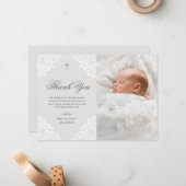 ヴィンテージレースグレーバプテスサンキュー ノートカード (正面/裏面インサイチュ)