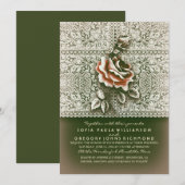 ヴィンテージレースシック結婚式招待状 招待状 (正面/裏面)