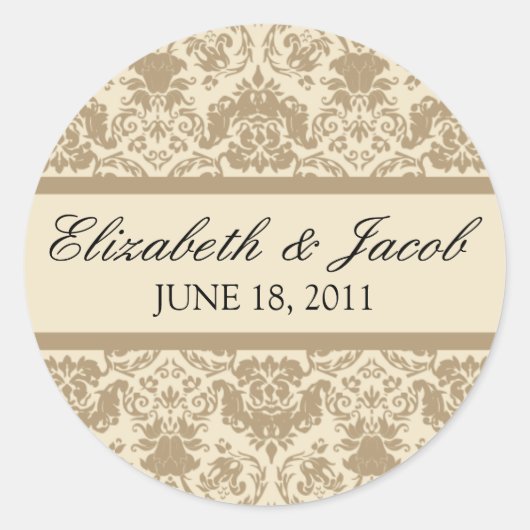 ヴィンテージレースシャンパン/アイボリーシール ラウンドシール (正面)