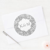 ヴィンテージレースシール(銀のイニシャル付) ラウンドシール (封筒)