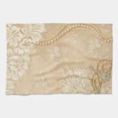 ヴィンテージレースジュエリービクトリアンキッチンディッシュタオル キッチンタオル (横)