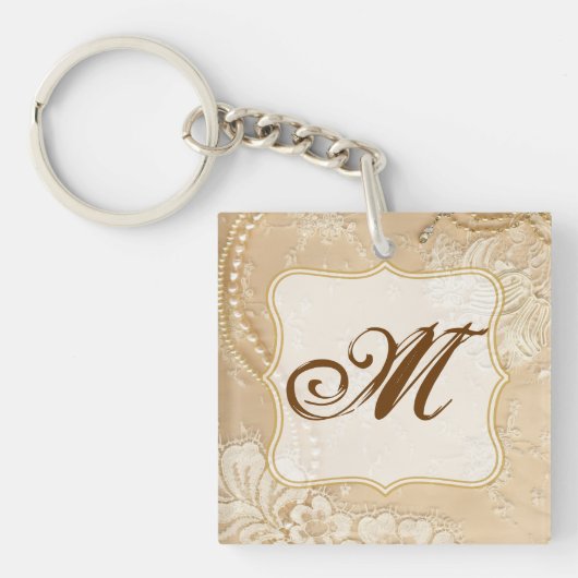 ヴィンテージレースジュエリービクトリアンキーチェーン キーホルダー (正面)