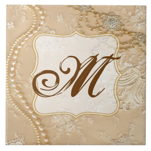 ヴィンテージレースジュエリービクトリモノグラム表示タイル タイル (正面)