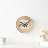 ヴィンテージレースジュエリーモノグラムイニシャル壁時計 ラウンド壁時計 (ホーム)