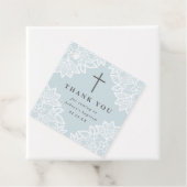ヴィンテージレーススカイブルー感謝していバプティスメッセージカード フェイバータグ (インサイチュ)