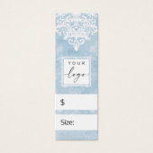 ヴィンテージレースステンシルダマスク青つる価ラベル (正面)