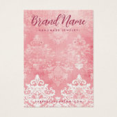 ヴィンテージレースステンシルダンスクピンクイヤーカード (正面)