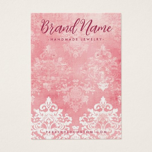 ヴィンテージレースステンシルダンスクピンクイヤーカード (正面)