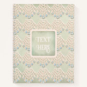 ヴィンテージレースダイヤモンドティール(緑がかった色)ラインビクトリアンストーン ノートブック (正面)