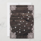 ヴィンテージレースダイヤ結婚モンドのドレスブライダルシャワー 招待状 (裏面)