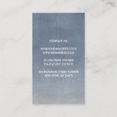 ヴィンテージレースダスティーまたは石板ブルーエレガント 名刺 (裏面)