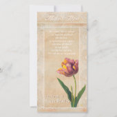 ヴィンテージレースチューリップ悔やみや弔慰サンキューフォトカード サンキューカード (正面)