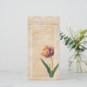 ヴィンテージレースチューリップ悔やみや弔慰サンキューフォトカード サンキューカード (スタンド正面)