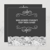 ヴィンテージレースチョーク結婚ボード 招待状 (正面/裏面)