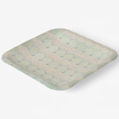 ヴィンテージレースティール(緑がかった色)ラインビクトリアンストーン ペーパープレート (傾斜あり)