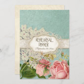 ヴィンテージレーステモダンィーでバラにヒジミを染める 招待状 (正面/裏面)