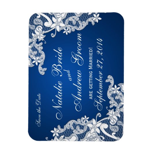 ヴィンテージレースデザイン日付の保存 マグネット (縦)