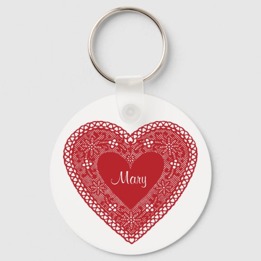 ヴィンテージレースハート キーホルダー (正面)
