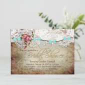 ヴィンテージレースバナー素朴ブライダルシャワー 招待状 (スタンド正面)