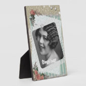 ヴィンテージレースバラとパールアートプラーク フォトプラーク (側面)