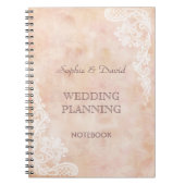 ヴィンテージレースバラオールド紙ウェディングプランナー ノートブック (正面)