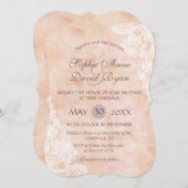 ヴィンテージレースバラオールド紙ウェディング招待 招待状 (正面/裏面)