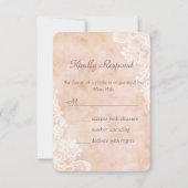 ヴィンテージレースバラオールド紙ウェディングRSVP招待状 出欠カード (正面)