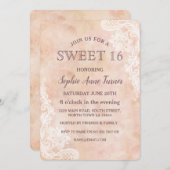ヴィンテージレースバラオールド紙スウィート16 招待状 (正面/裏面)