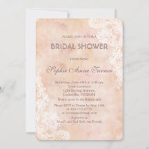 ヴィンテージレースバラオールド紙ブライダルシャワー招待状