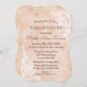 ヴィンテージレースバラオールド紙ベビーシャワー招待状 招待状 (正面/裏面)