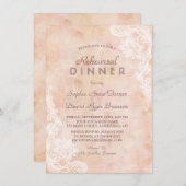 ヴィンテージレースバラオールド紙リハーサルディナー 招待状 (正面/裏面)