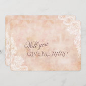 ヴィンテージレースバラオールド紙与えは私遠くに 招待状 (正面/裏面)