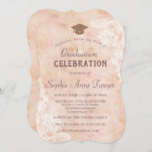 ヴィンテージレースバラオールド紙卒業パーティー 招待状 (正面/裏面)