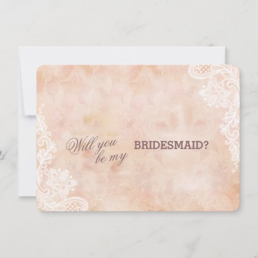 ヴィンテージレースバラオールド紙結婚ズ花嫁 招待状 (正面)