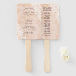 ヴィンテージレースバラオールド紙結婚式 プログラム ハンドファン