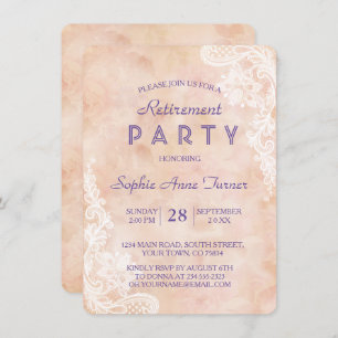 ヴィンテージレースバラオールド紙退職パーティー 招待状