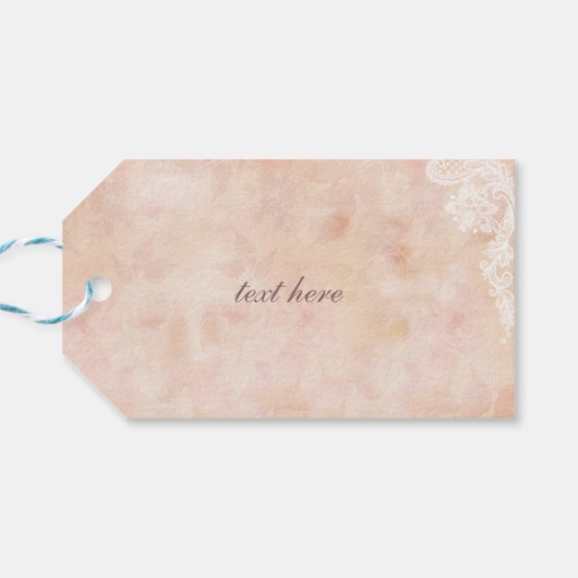 ヴィンテージレースバラオールド紙 結婚ズ ギフトタグ (裏面横)