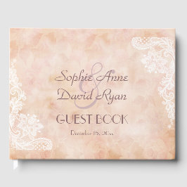 ヴィンテージレースバラオールド紙 結婚ズ ゲストブック