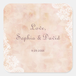 ヴィンテージレースバラオールド紙 結婚ズ スクエアシール
