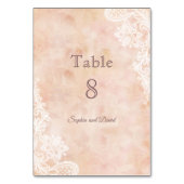 ヴィンテージレースバラ旧紙結婚のテーブル番号 テーブルナンバー (裏面)