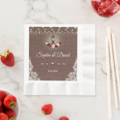 ヴィンテージレースバーラップランタンストリングラ結婚イト 縁ありランチョンナプキン (インサイチュ)