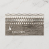 ヴィンテージレースバ素朴ンウッドスクリプトタイポグラフィ プレイスカード (裏面)