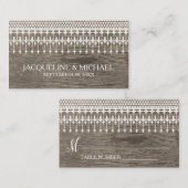 ヴィンテージレースバ素朴ンウッドスクリプトタイポグラフィ プレイスカード (正面/裏面)