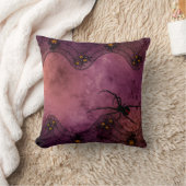 ヴィンテージレースパープルハロウィーンブラックウィドウィドスパイダー クッション (ブランケット)